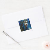 Etherische Fantasy Art Prinses Warrior Mystiek Vierkante Sticker (Envelop)