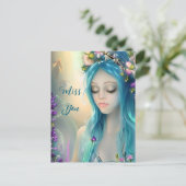 Etherische fantasy kunst | Mooie blauwe fee Briefkaart (Staand voorkant)