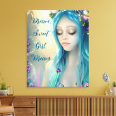 Etherische fantasy kunst | Mooie blauwe fee Canvas Afdruk (Insitu (Woonkamer))