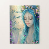 Etherische fantasy kunst | Mooie blauwe fee Legpuzzel (Verticaal)