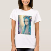 Etherische fantasy kunst | Mooie blauwe fee T-shirt (Voorkant)