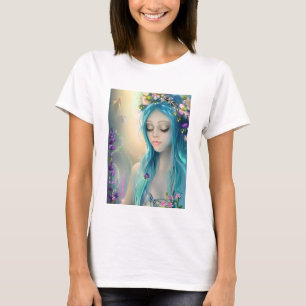 Etherische fantasy kunst   Mooie blauwe fee T-shirt