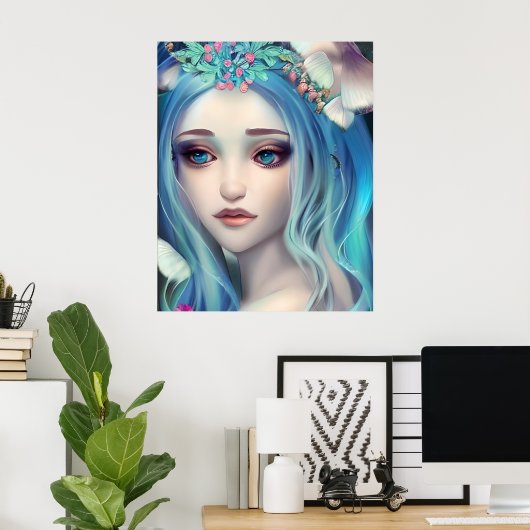 Etherische fantasy kunst | Mooie fee verjaardag Poster (Thuiskantoor)