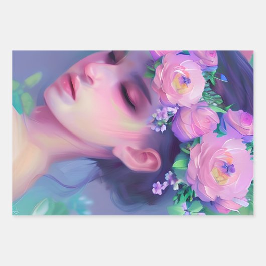 Etherische fantasy sprookjeskunst |  vrouwen inpakpapier vel (Voorkant 2)