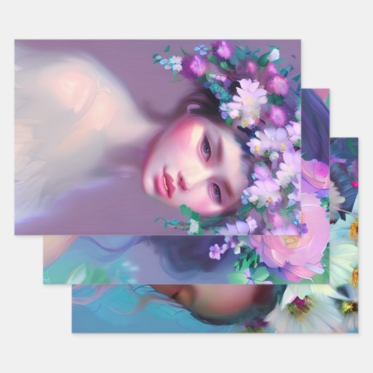 Etherische fantasy sprookjeskunst |  vrouwen inpakpapier vel (Set)