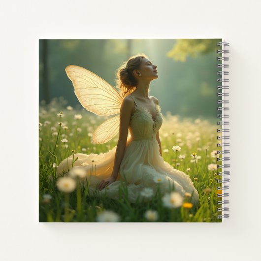 Etherische fee in een zomerweide notitieboek (Achterkant)