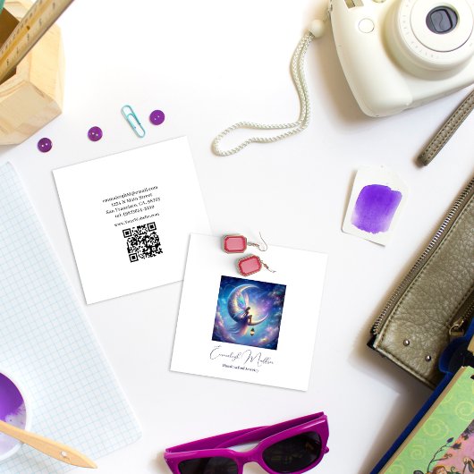 Etherische Fee Maan Godin Sieraden Delights Vierkante Visitekaartjes