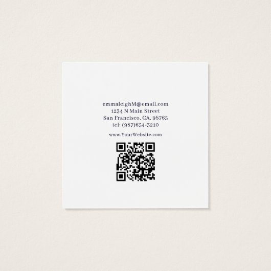 Etherische Fee Maan Godin Sieraden Delights Vierkante Visitekaartjes (Achterkant)