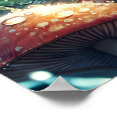 Etherische fee slapen op een paddenstoel poster (Hoek)