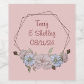 Etherische Floral Wreath Wijnlabel Wijn Etiket (Enkel label)