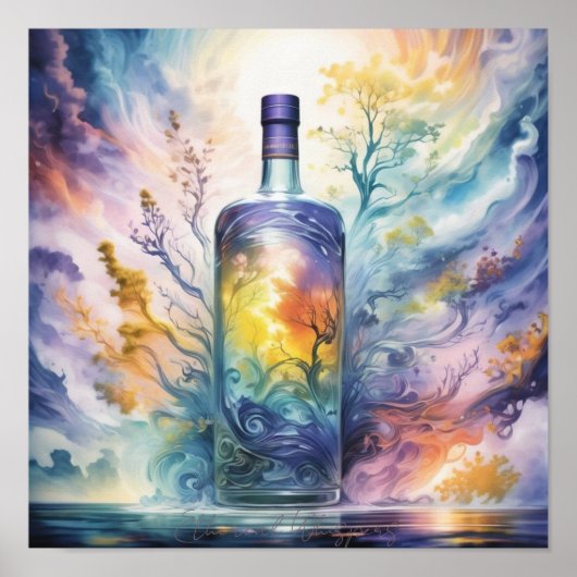 Etherische Fluisteringen - Magische Toverdrankfles Poster (Voorkant)