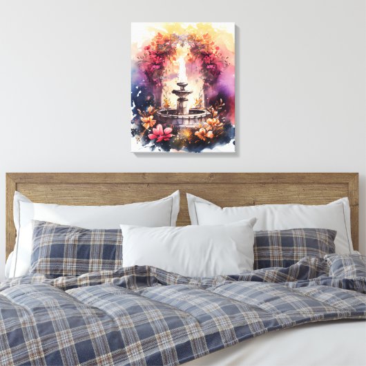 Etherische Fontein van Jeugd Canvas Afdruk (Insitu (Slaapkamer))