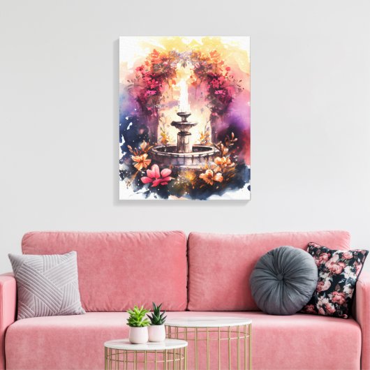 Etherische Fontein van Jeugd Canvas Afdruk (Insitu (Woonkamer))