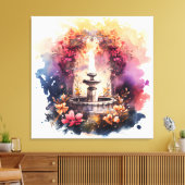 Etherische Fontein van Jeugd Canvas Afdruk (Insitu (Woonkamer))