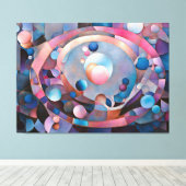 Etherische geometrie: Retro Blues Pinks Glass Effe Canvas Afdruk (Insitu (Houten vloer))