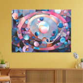 Etherische geometrie: Retro Blues Pinks Glass Effe Canvas Afdruk (Insitu (Woonkamer))