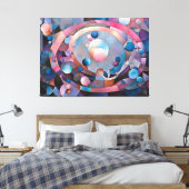 Etherische geometrie: Retro Blues Pinks Glass Effe Canvas Afdruk (Insitu (Slaapkamer))