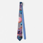 Etherische geometrie: Retro Blues Pinks Glass Effe Stropdas (Voorkant)