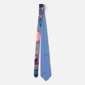 Etherische geometrie: Retro Blues Pinks Glass Effe Stropdas (Achterkant)