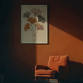 Etherische ginkgo verlaat de Waterverf Poster