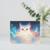 Etherische Glinsterende Uil in Hemelse Hemel Briefkaart (Staand voorkant)