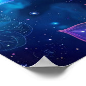 etherische gloeiende lotus kosmische ruimte poster (Hoek)