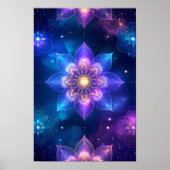 etherische gloeiende lotus kosmische ruimte poster (Voorkant)