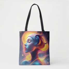 etherische gloeiende vrouw portretfoto Canvas tas