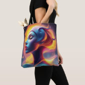 etherische gloeiende vrouw portretfoto Canvas tas (Dichtbij)