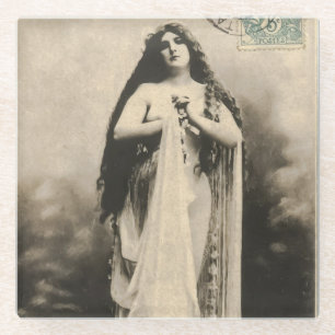  etherische godin Briefkaart Glazen Onderzetter