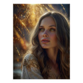 ** ETHERISCHE GODIN Gouden Licht Fantasy Portret Perfect Poster (Voorkant)