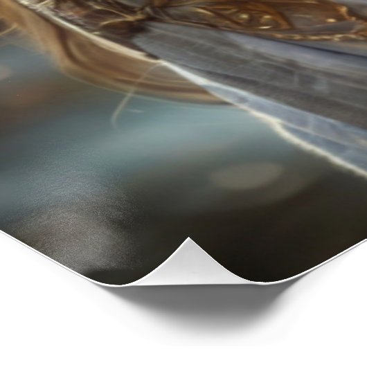 ** ETHERISCHE GODIN Gouden Licht Fantasy Portret Perfect Poster (Hoek)