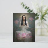 Etherische Godin Quan Yin Hoge Frequentie Bloem Briefkaart (Staand voorkant)
