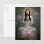 Etherische Godin Quan Yin Hoge Frequentie Bloem Briefkaart (Voorkant / Achterkant)