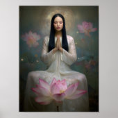 ETHERISCHE GODIN QUAN YIN Hoge Frequentie Bloemen Poster (Voorkant)