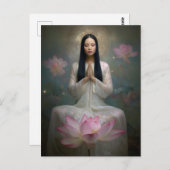 Etherische Godin Quan Yin Hoge Frequentie Bloesem Briefkaart (Voorkant / Achterkant)