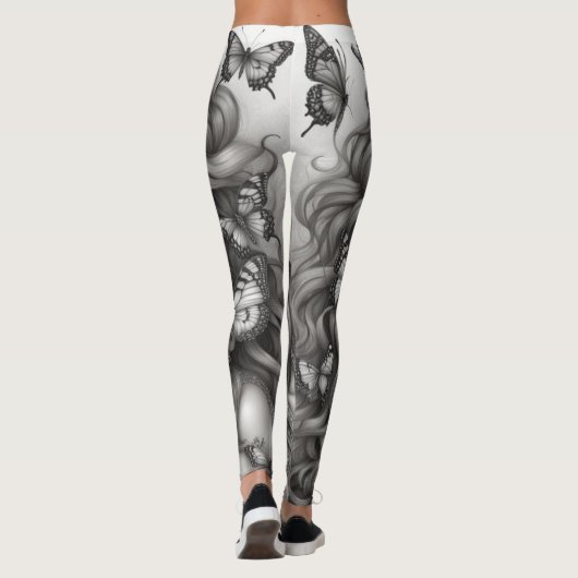Etherische Godin van Vlinders Leggings (Achterkant)