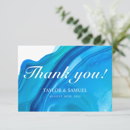 ETHERISCHE GOLF Trouwen Dank u kaarten (Staand voorkant)