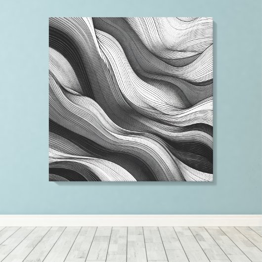 Etherische golven: een dans van licht en schaduw canvas afdruk (Insitu (Houten vloer))