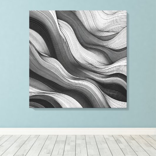 Etherische golven: een dans van licht en schaduw canvas afdruk (Insitu (Houten vloer))