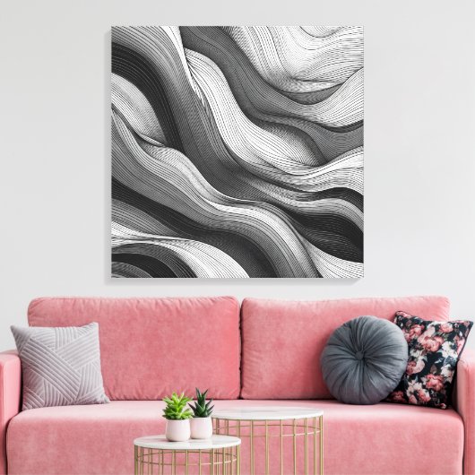 Etherische golven: een dans van licht en schaduw canvas afdruk (Insitu (Woonkamer))