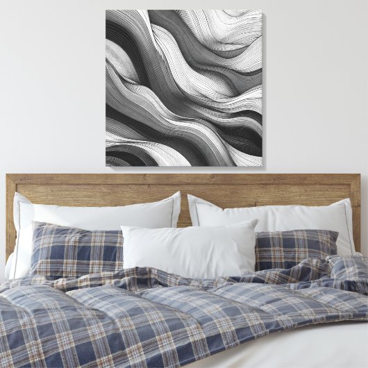 Etherische golven: een dans van licht en schaduw canvas afdruk (Insitu (Slaapkamer))