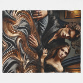 ETHERISCHE GOTISCHE OMHELZING – Luxe Zwart & Goud Fleece Deken (Voorkant (Horizontaal))