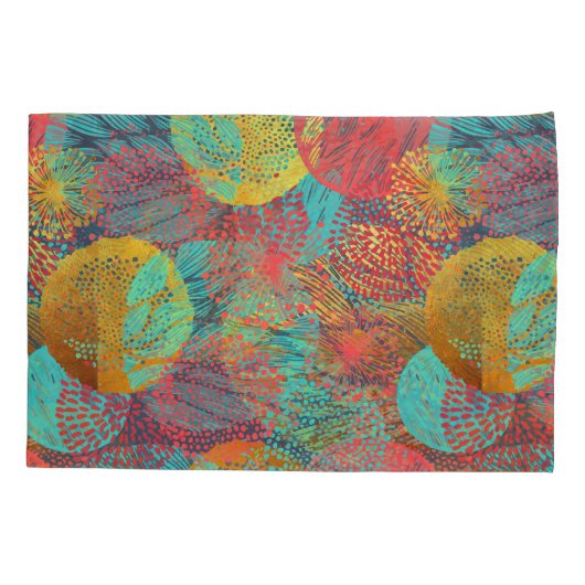 Etherische Gouden Bloesems - Naadloze Bloemen Harm Kussensloop (Achterkant)