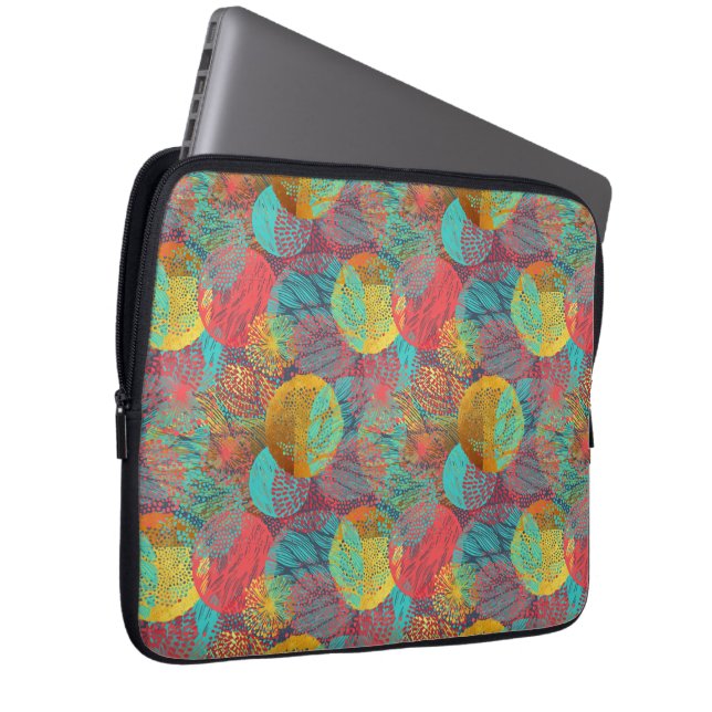 Etherische Gouden Bloesems - Naadloze Bloemen Harm Laptop Sleeve (Voorkant Rechts)