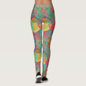 Etherische Gouden Bloesems - Naadloze Bloemen Harm Leggings (Achterkant)
