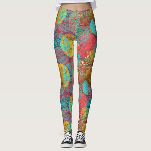 Etherische Gouden Bloesems - Naadloze Bloemen Harm Leggings (Voorkant)