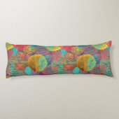 Etherische Gouden Bloesems - Naadloze Bloemen Harm Lichaamskussen (Achterkant)