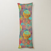 Etherische Gouden Bloesems - Naadloze Bloemen Harm Lichaamskussen (Achterkant (Verticaal))