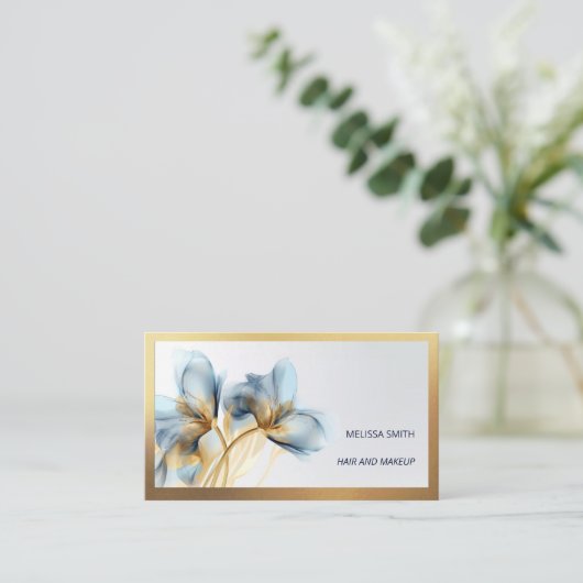 etherische gouden Rozen bloem Visitekaartje (Staand voorkant)